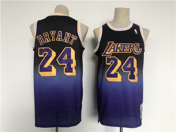 Men Los Angeles Lakers 24 Kobe Bryant Purple Throwback Basketball Jersey