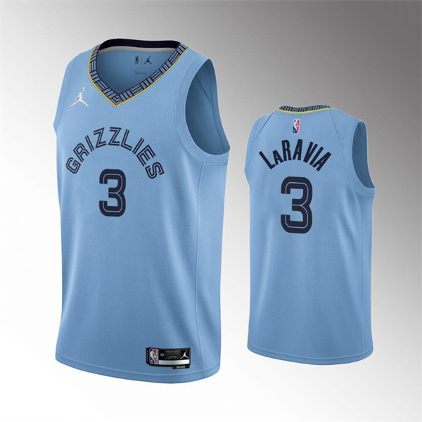 Men Memphis Grizzlies 3 Jake LaRavia Light Blue 75th Anniversary