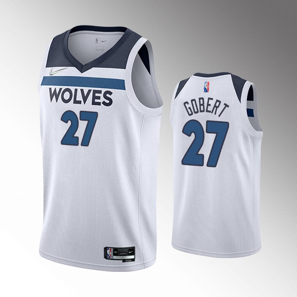 Men Minnesota Timberwolves 27 Rudy Gobert Association Edition White 75th Anniversary Swingman Stitch