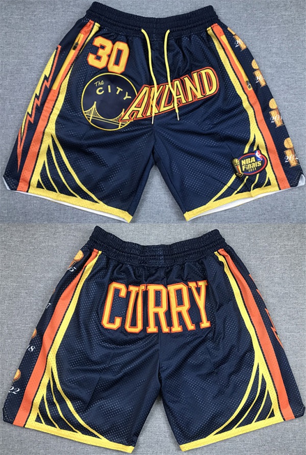 Men Golden State Warriors 30 Stephen Curry Navy Shorts