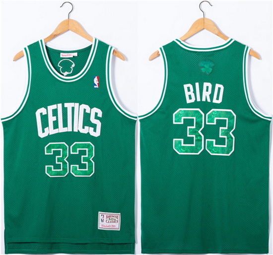 Men Boston Celtics 33 Larry Bird Green Throwback Basketball Jers