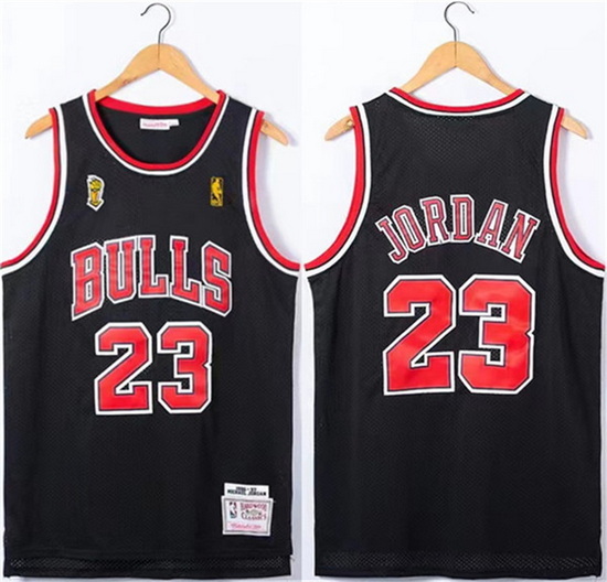 Men Chicago Bulls 23 Michael Jordan Red 1996 97 Throwback Champions Stitched Jersey