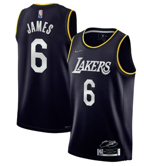 Men Los Angeles Lakers 2022 Black 75th Anniversary Select Series MVP Swingman Jersey