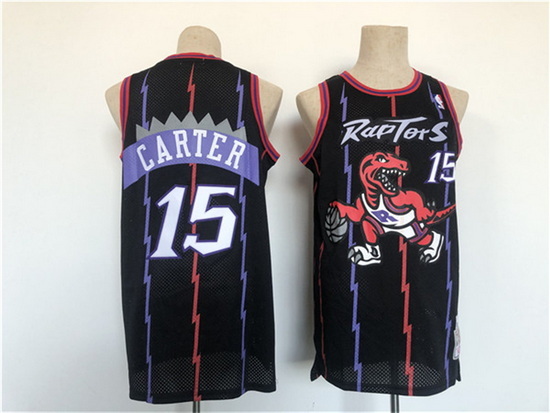 Men Toronto Raptors 15 Vince Carter Black Basketball Jersey