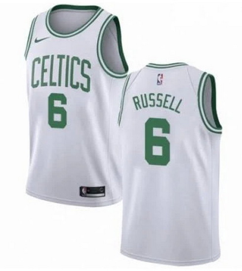 Men Boston Celtics 6 Bill Russell White Stitched Basketball Jersey