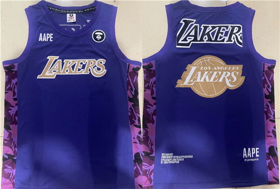 Men Los Angeles Lakers 2022 Purple Big Team Logo Swingman Jersey