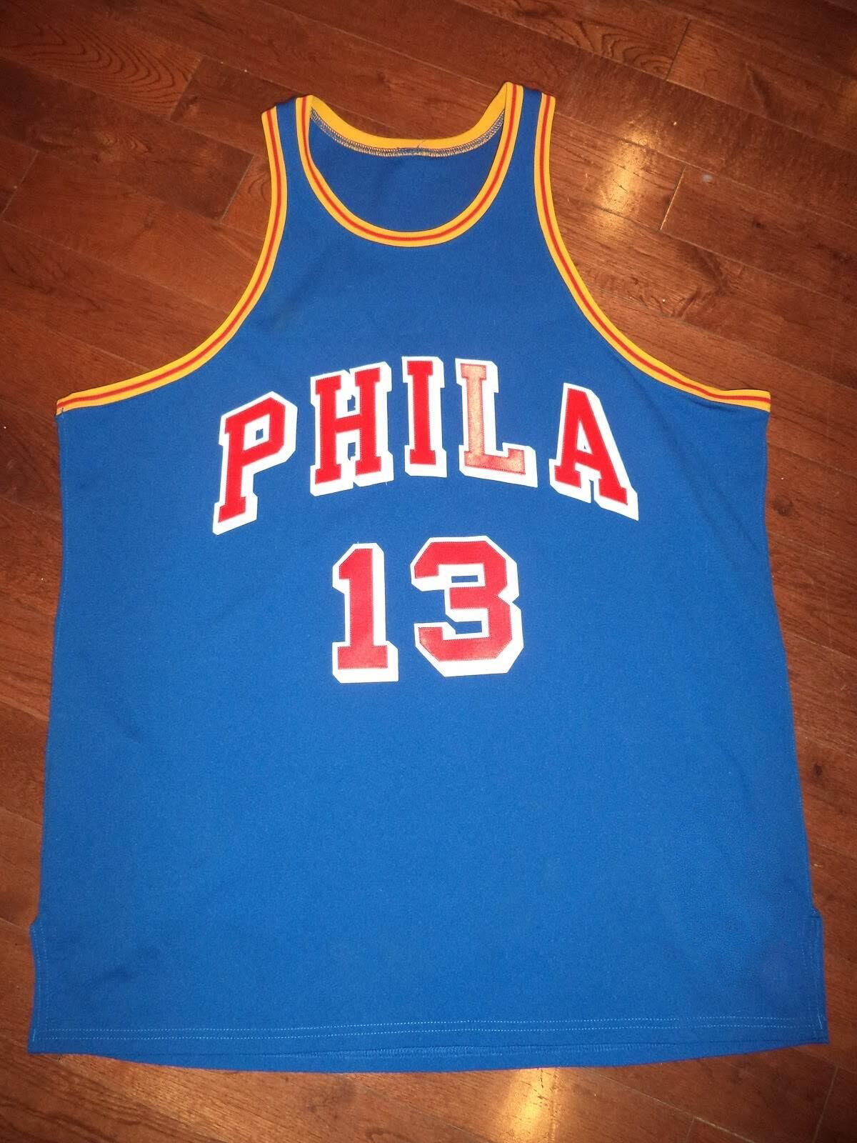 Men Philadelphia 76ers 13 Wilt Chamberlain Royal Swingman Stitch