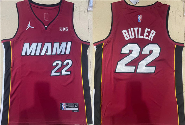 Men Miami Heat 22 Jimmy ButlerRed Stitched Basketball Jersey