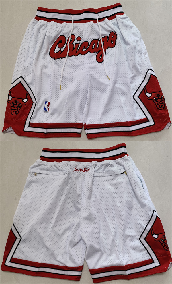 Men Chicago Bulls White Shorts