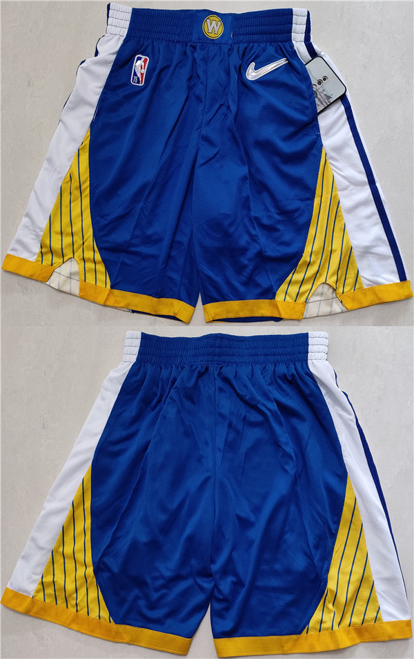 Men Golden State Warriors Blue Gold Shorts