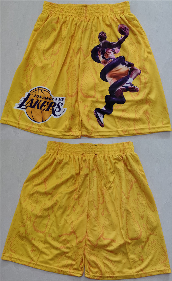 Men Los Angeles Lakers Gold Shorts