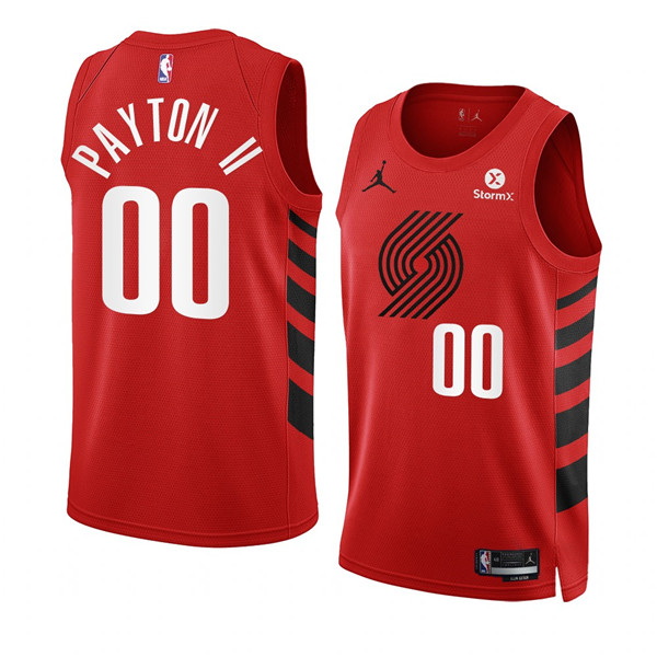 Men Portland Trail Blazers 00 Gary Payton II 2022 23 Red Statement Edition Swingman Stitched Basketb