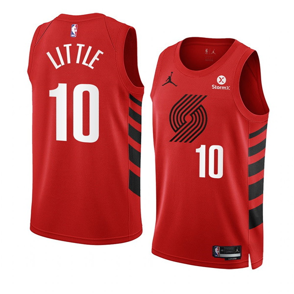 Men Portland Trail Blazers 10 Nassir Little 2022 23 Red Statement Edition Swingman Stitched Basketba