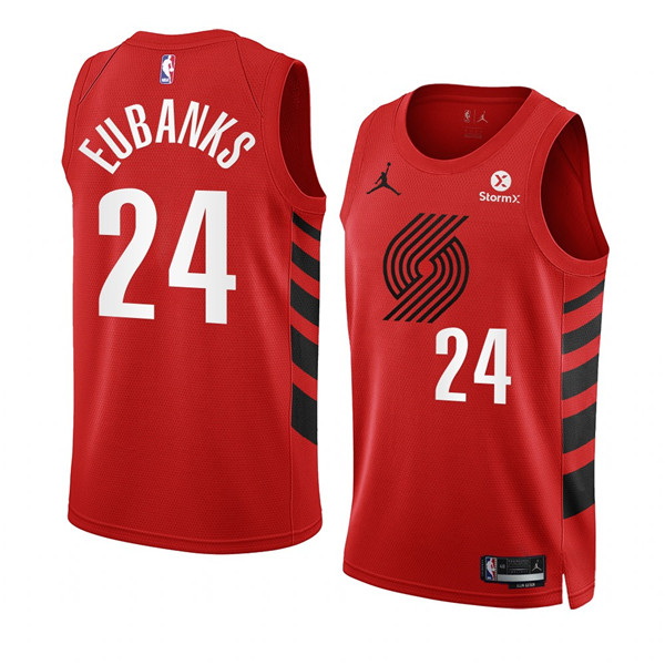 Men Portland Trail Blazers 24 Drew Eubanks 2022 23 Red Statement Edition Swingman Stitched Basketbal