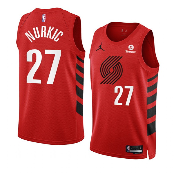 Men Portland Trail Blazers 27 Jusuf Nurkic 2022 23 Red Statement