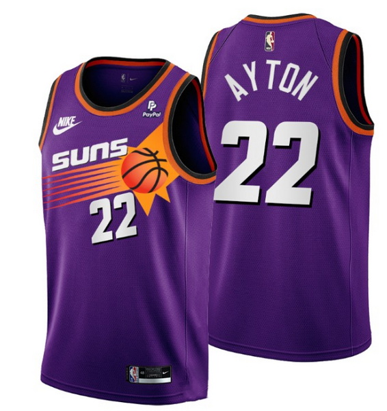 Men Phoenix Suns 22 Deandre Ayton Purple Stitched Basketball Jersey