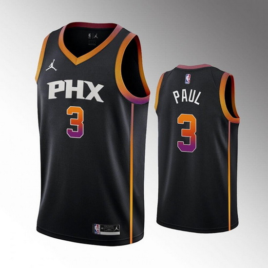 Men Phoenix Suns 3 Chris Paul Balck Stitched Basketball Jersey