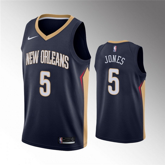 Men New Orleans Pelicans 5 Herbert Jones Navy Icon Edition Stitc