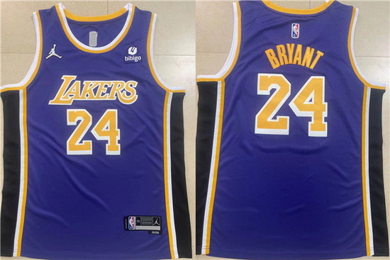 Men Los Angeles Lakers 24 Kobe Bryant Purple Stitched Basketball Jersey