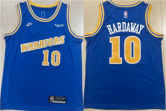 Men Golden State Warriors 10 Tim Hardaway Royal Stitched Jersey