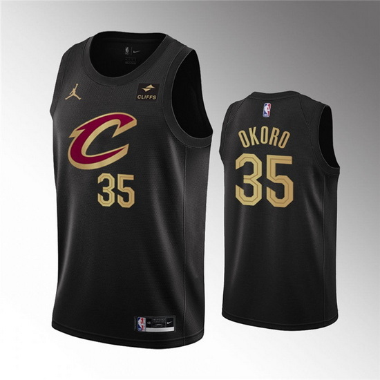 Men Cleveland Cavaliers 35 Isaac Okoro Black Statement Edition S