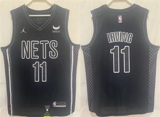 Men Brooklyn Nets 11 Kyrie Irving Black Stitched Basketball Jersey