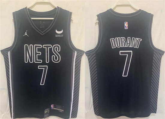 Men Brooklyn Nets 7 Kevin Durant Black Stitched Basketball Jersey