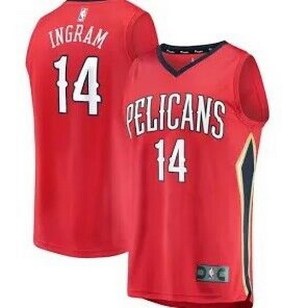 Men New Orleans Pelicans 14 Brandon Ingram Red Stitched Jersey