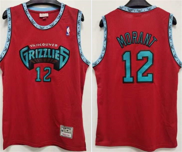 Men Memphis Grizzlies 12 Ja Morant Red Stitched Jersey