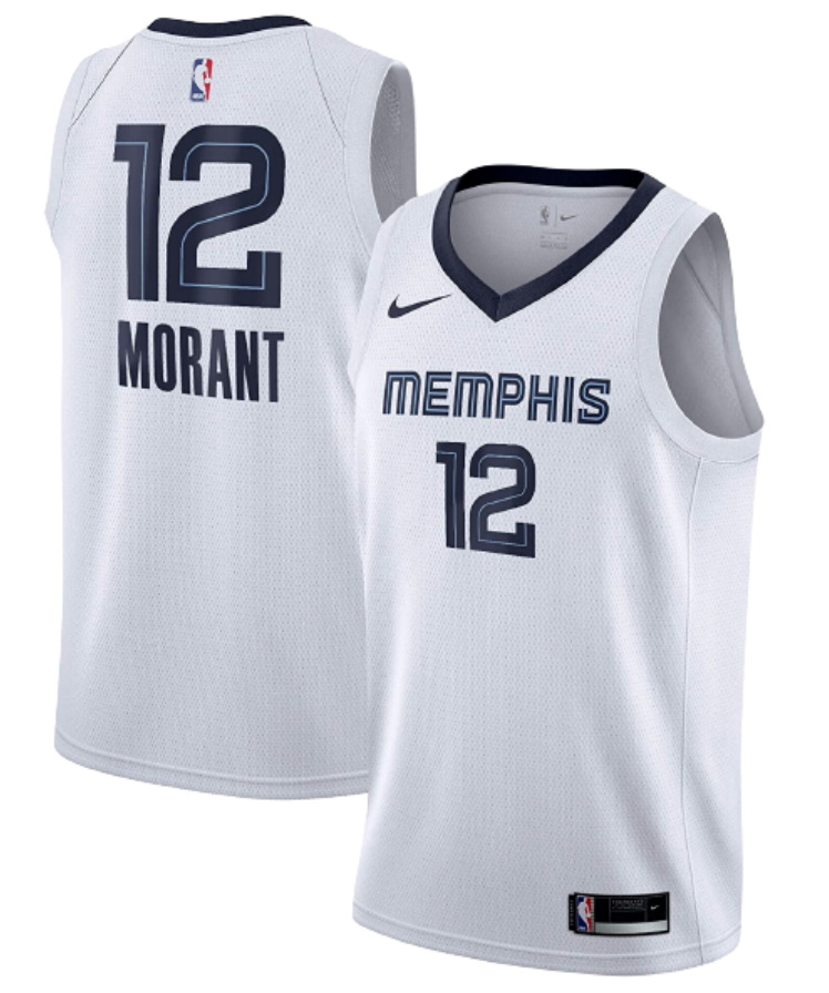 Men Memphis Grizzlies 12 Ja Morant White Stitched Jersey