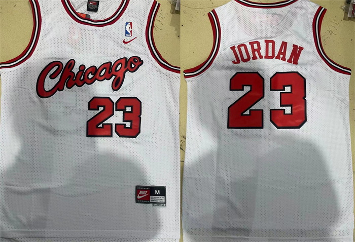 Men Chicago Bulls 23 Michael Jordan White Stitched Jersey