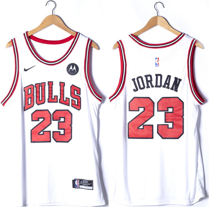 Men Chicago Bulls 23 Michael Jordan White Stitched Basketball Jersey