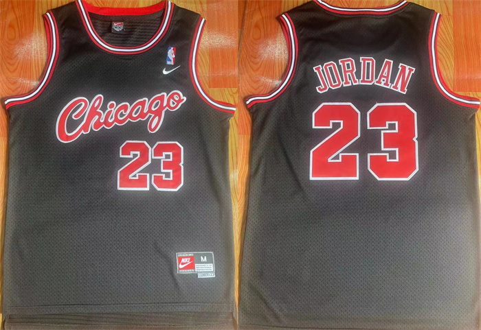 Men Chicago Bulls 23 Michael Jordan Black Stitched Jersey