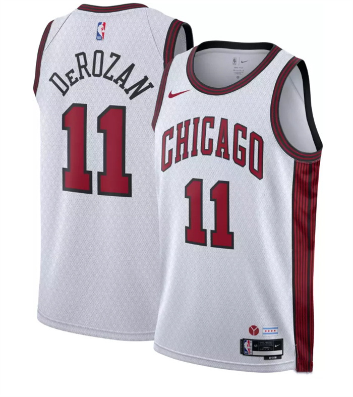 Men Chicago Bulls 11 DeMar DeRozan White 2022 23 City Edition Stitched Basketball Jersey