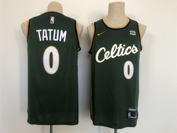 Men Boston Celtics 0 Jayson Tatum Green 2022 23 City Edition Stitched Basketball Jersey