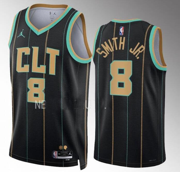 Charlotte Hornets Dennis Smith Jr. 2022-23 City Edition Black #8 Jersey Swingman