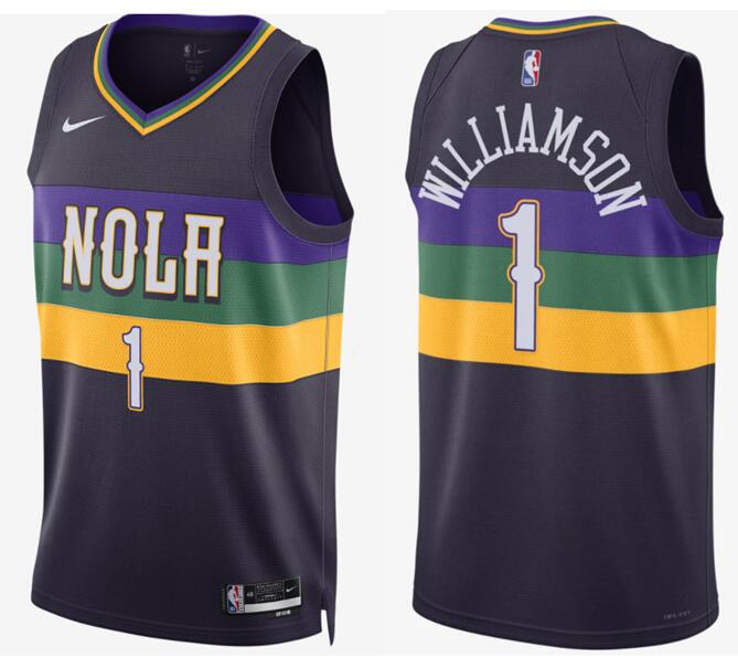 Men New Orleans Pelicans #1 Zion Williamson City Edition NBA Swingman Jersey