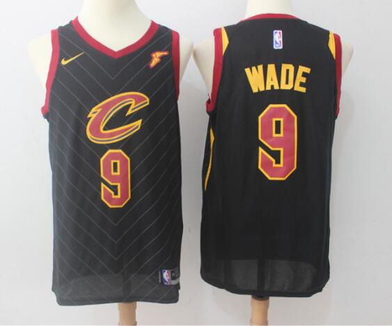 Men's Nike Cleveland Cavaliers #9 Dwyane Wade Black Stitched NBA Jersey