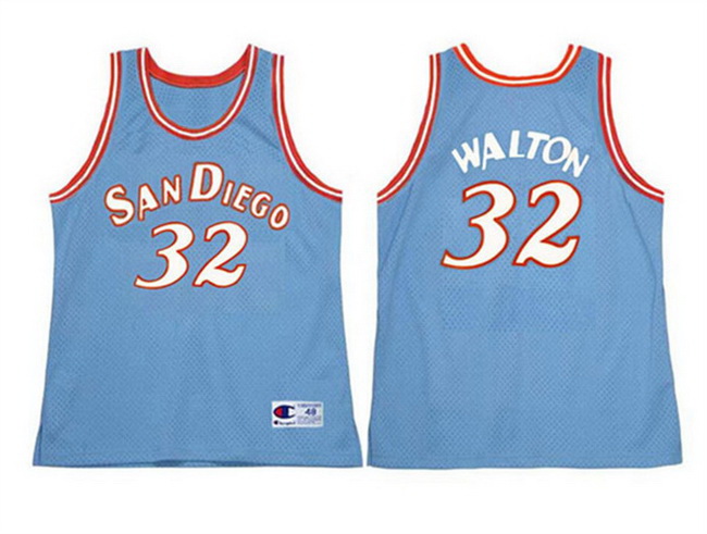 Men San Diego Clippers 2332 Bill Walton 1983 Blue Stitched Jersey