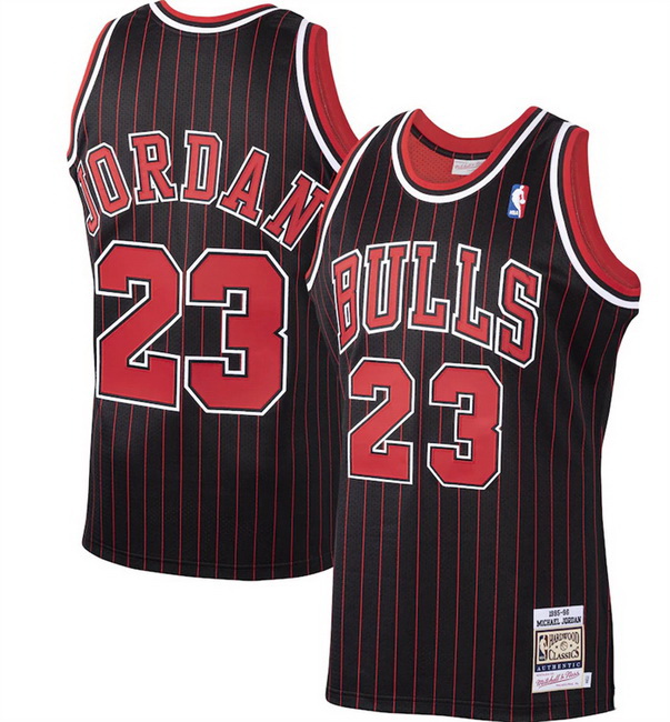 Men Chicago Bulls 23 Michael Jordan Black Mitchell  26 Ness Hardwood Classics 1995 96 Stitched Jerse