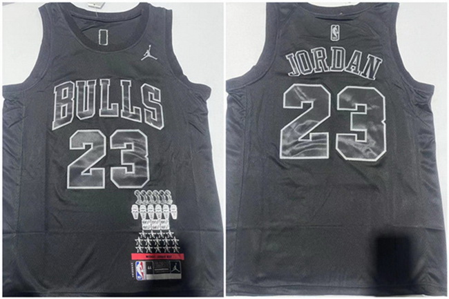 Men Chicago Bulls 23 Michael Jordan Black Stitched Basketball Jersey