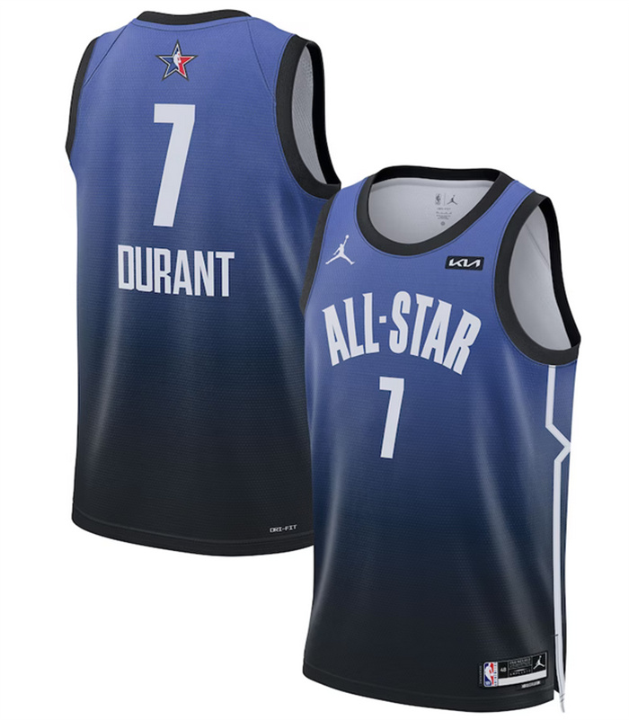 Men 2023 All Star 7 Kevin Durant Blue Game Swingman Stitched Basketball Jersey