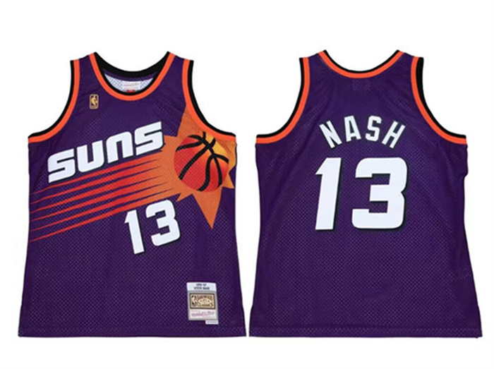 Men Phoenix Suns 13 Steve Nash Purple Throwback Swingman Stitched Jersey