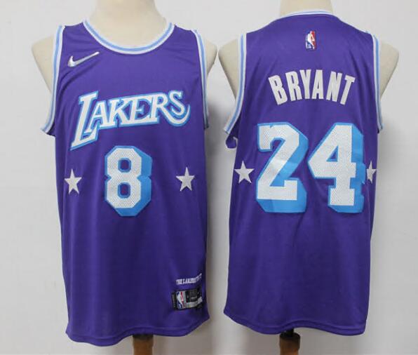 Lakers 8 24 Kobe Bryant Purple Nike Diamond 75th Anniversary City Edition Swingman Jersey