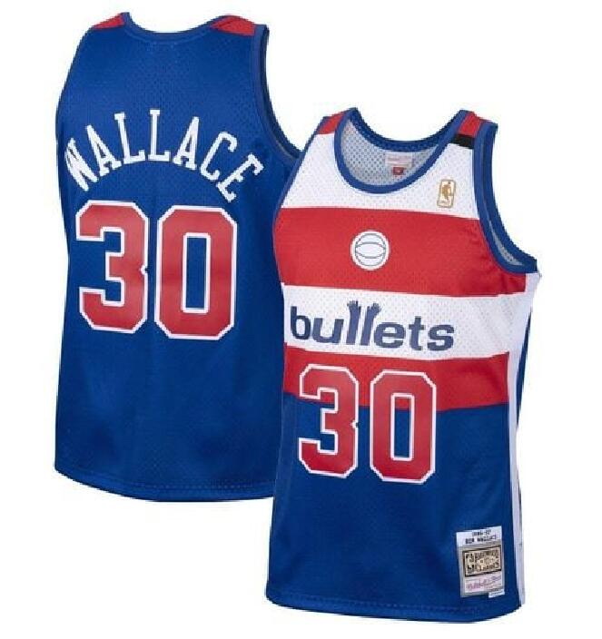 Mitchell Ness Royal Ben Wallace Royal Washington Bullets 1996 97 Hardwood Classics Swingman Jersey