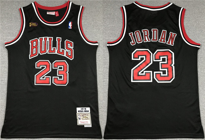 Men Chicago Bulls 23 Michael Jordan Black 1997 98 Stitched Jersey