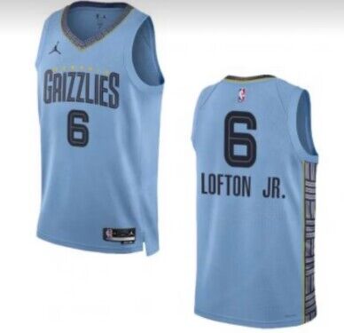 Men Memphis Grizzlies 6 Lofton jr  Light Blue jerseys