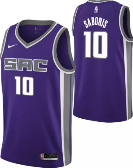 Men Nike Sacramento Kings Domantas Sabonis #10 Purple Stitched NBA Jersey