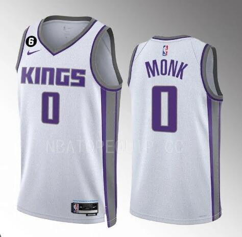 Men Nike Sacramento Kings Malik Monk #0 White Stitched NBA Jersey