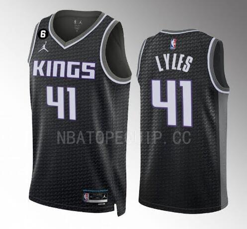 Men Nike Sacramento Kings Trey Lyles #41 Black Swingman Stitched NBA Jersey